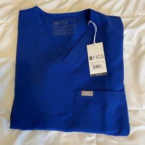Figs Electric Blue Scrub Set